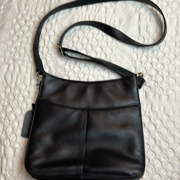 NWOT Levenger Soft Genuine Leather w/ suede strip Crossbody Messenger Bag - Picture 5 of 17